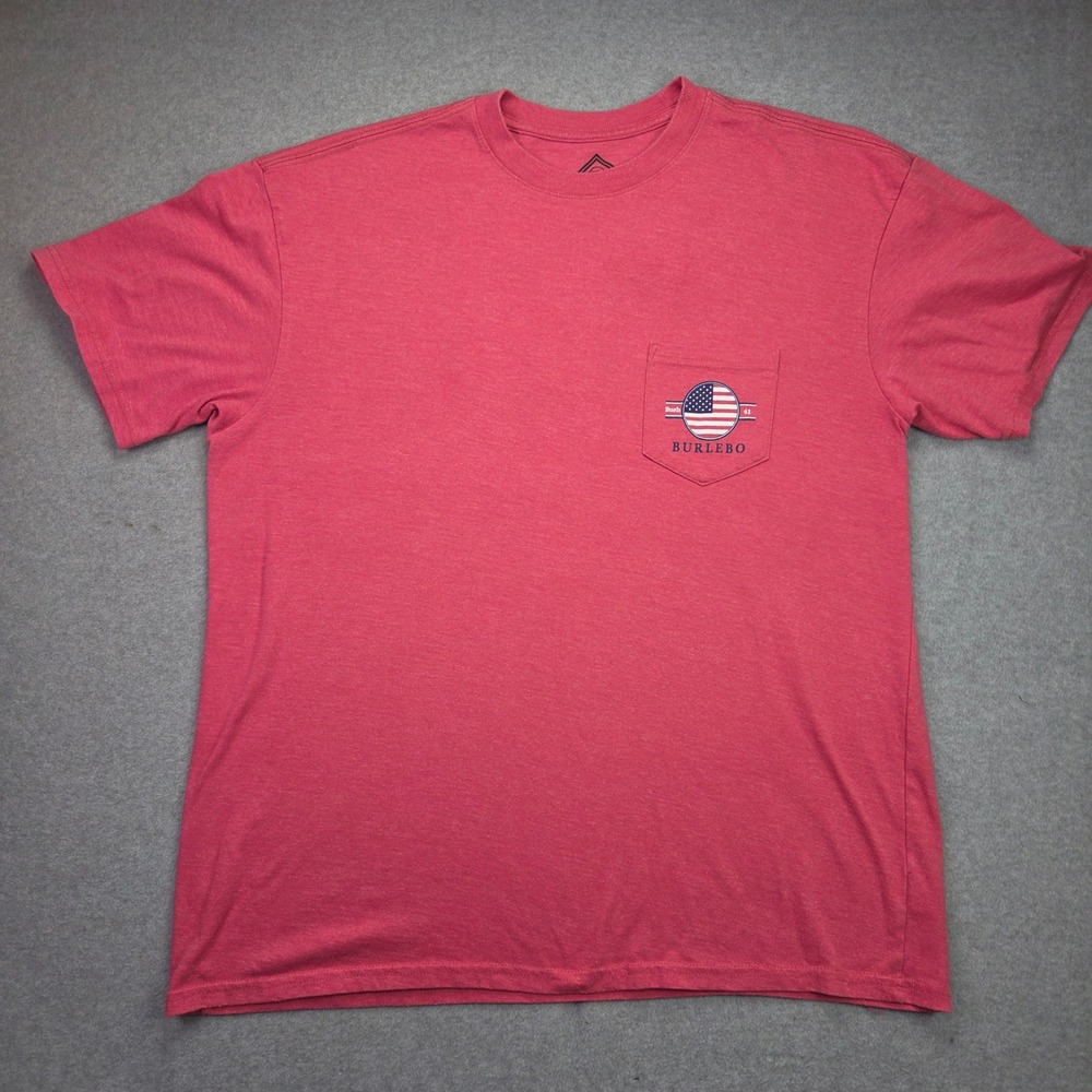 Burlebo Shirts Mens XL Red Graphic Pocket Tee George HW Bush 41 Patriotic USA